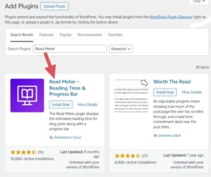 Reading Meter WordPress plugin